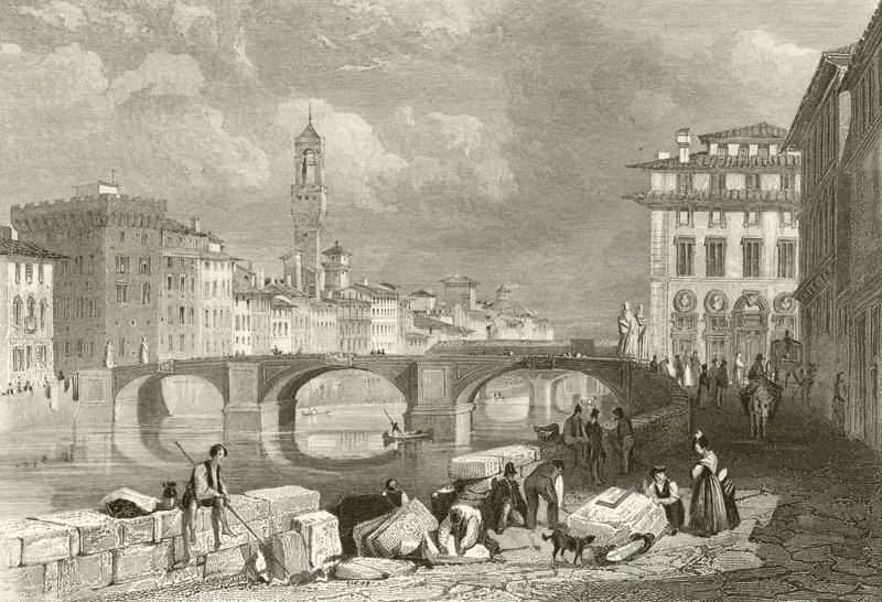 Le Pont de Santa Trinita - James Duffield Harding