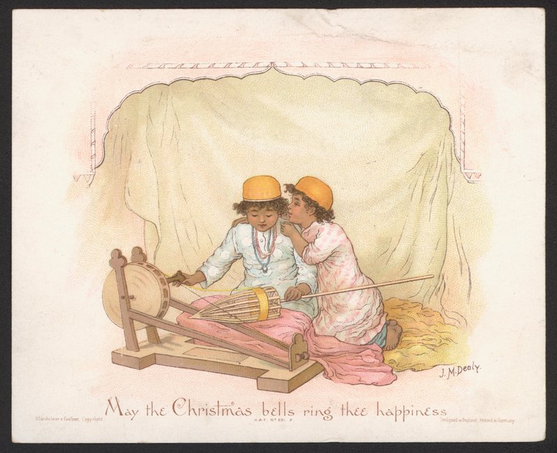 Carte de Noël (chromolithographie) - Jane M. Dealy