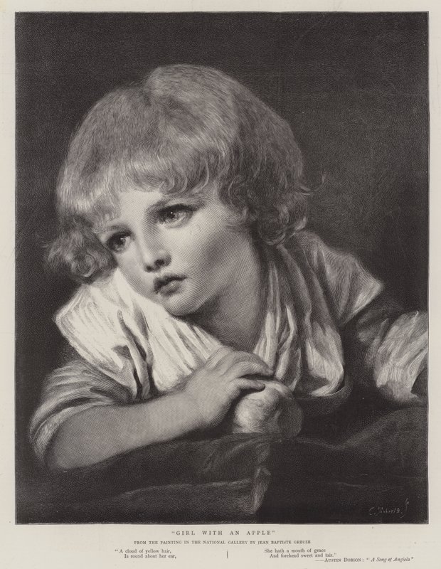 Fille avec une pomme - Jean Baptiste Greuze