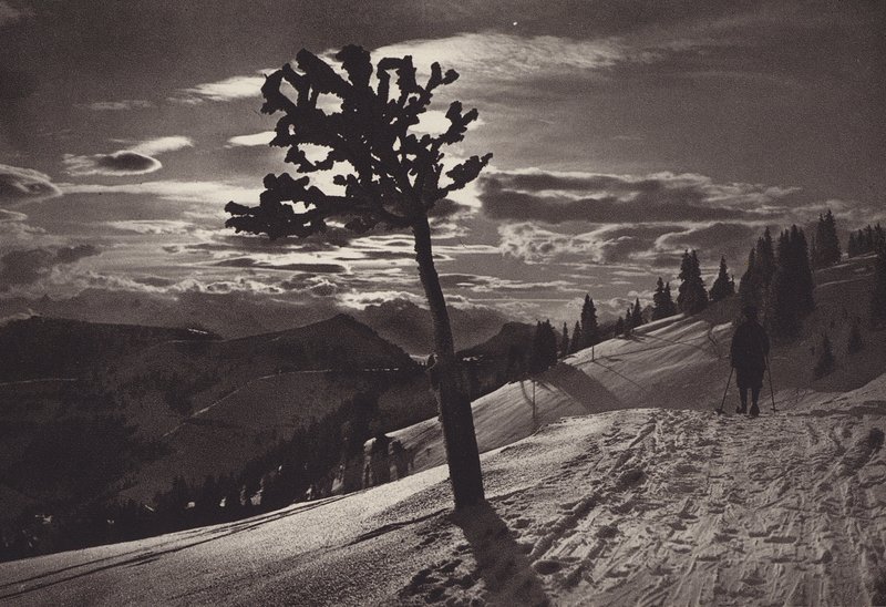 Rigi Kaltbad, nuit de lune en hiver - Jean Gaberell