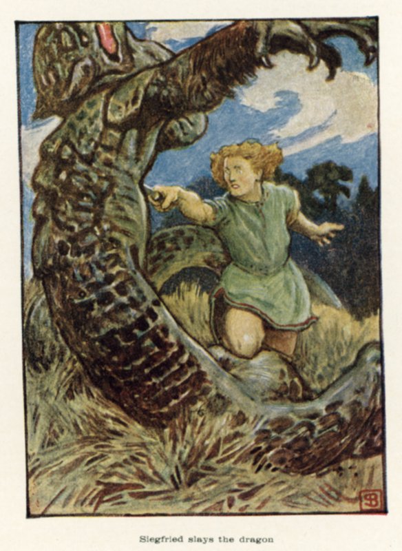 Siegfried tue le dragon - John Byam Liston Shaw