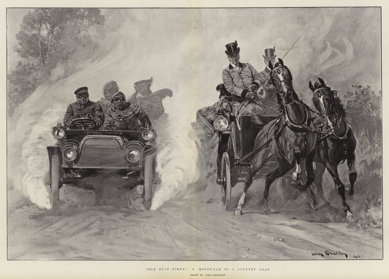 Le démon de la poussière, une automobile sur une route de campagne - John Charlton