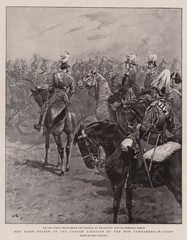La première revue de la garnison de Londres par le nouveau commandant en chef - John Charlton