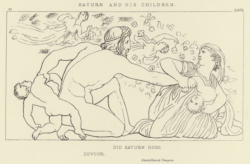 Saturne et ses enfants - John Flaxman