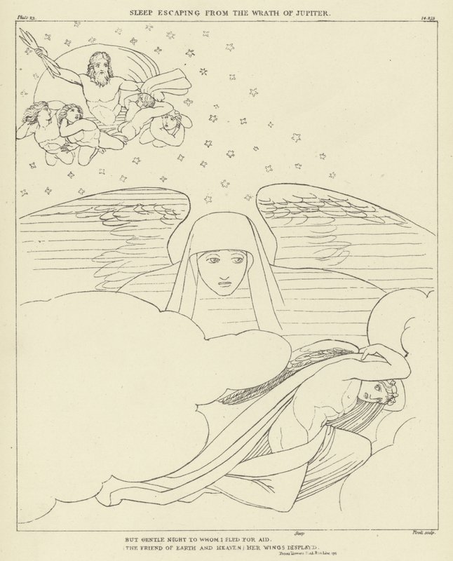 Le Sommeil échappant à la colère de Jupiter - John Flaxman