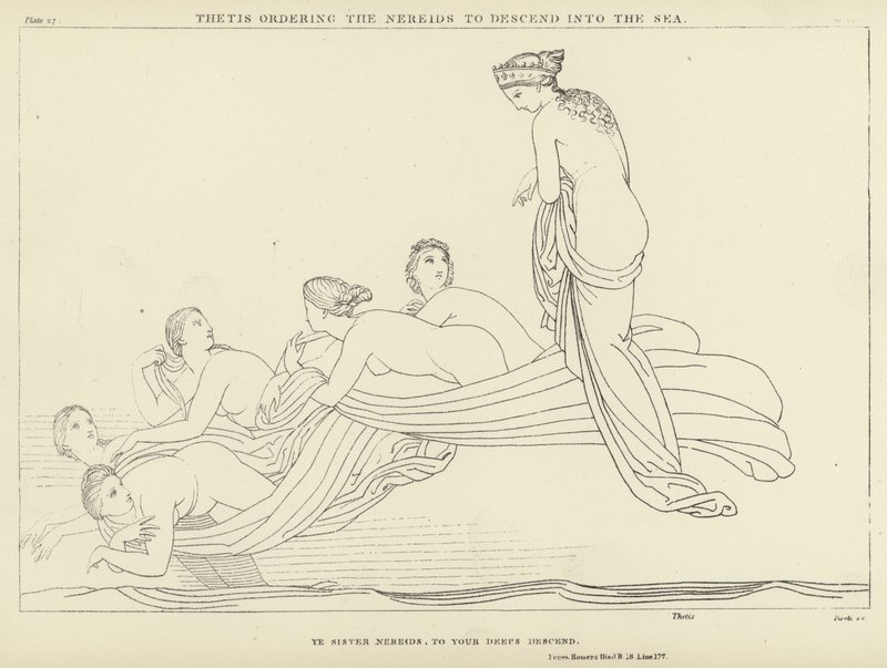 Thétis ordonnant aux Néréides de descendre dans la mer - John Flaxman