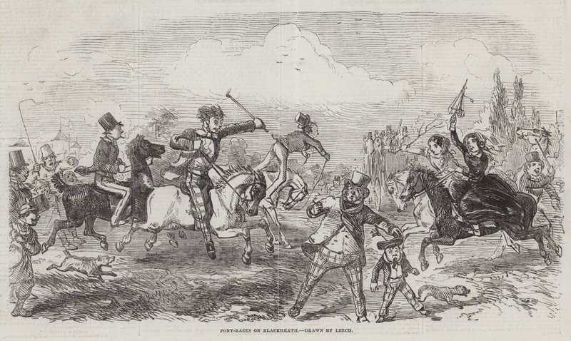 Courses de poneys à Blackheath - John Leech