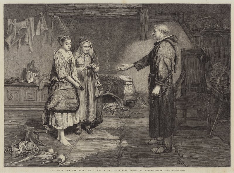 La Bible et le Moine - John Pettie