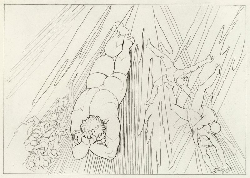 Lucifer, Purgatoire, Chant 12 (gravure) - John (after) Flaxman