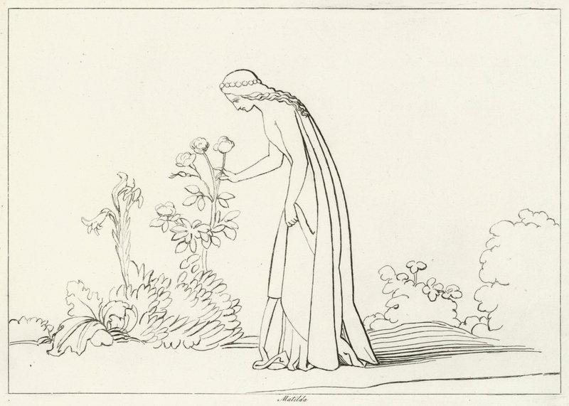 Matilda, Purgatoire, Chant 28 (gravure) - John (after) Flaxman
