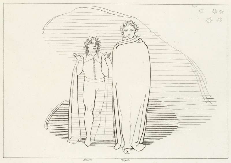 La remontée, Enfer, Chant 34 (gravure) - John (after) Flaxman