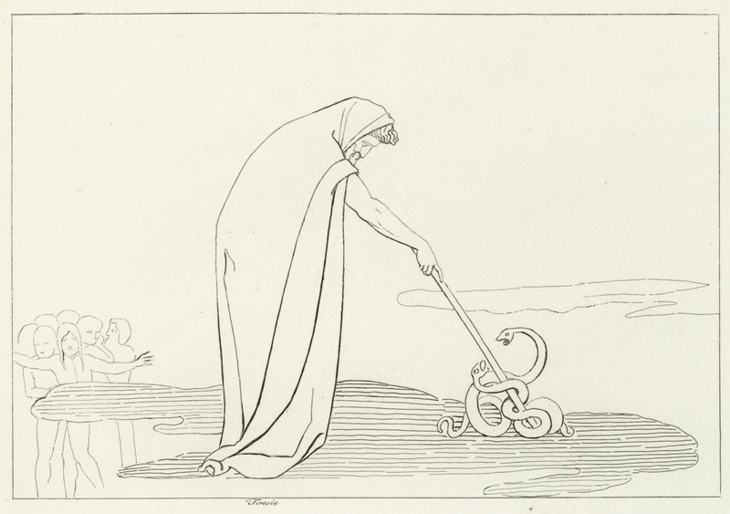 Tirésias, Enfer, Chant 20 (gravure) - John (after) Flaxman