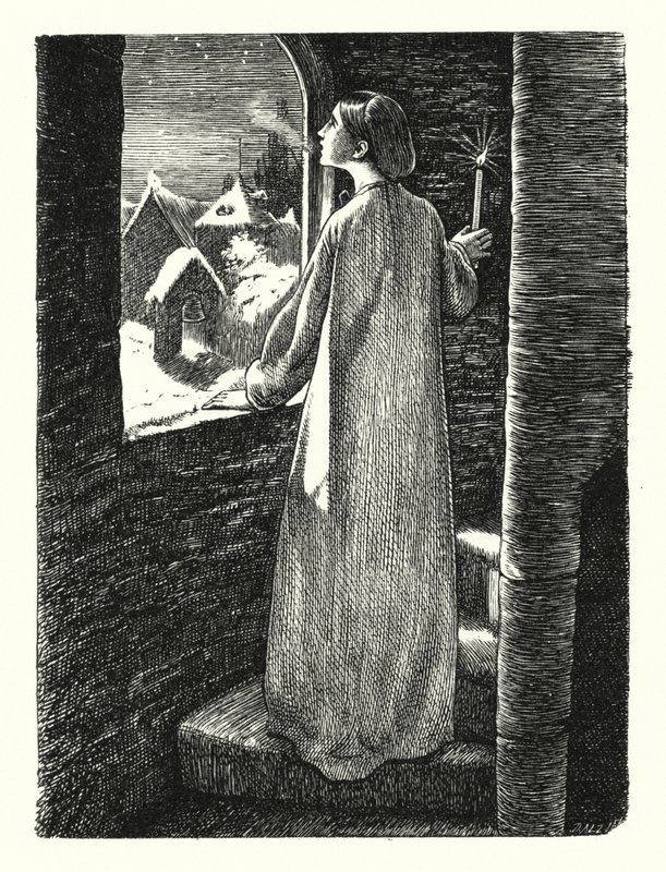 La Veille de Sainte Agnès (gravure) - John Everett (after) Millais