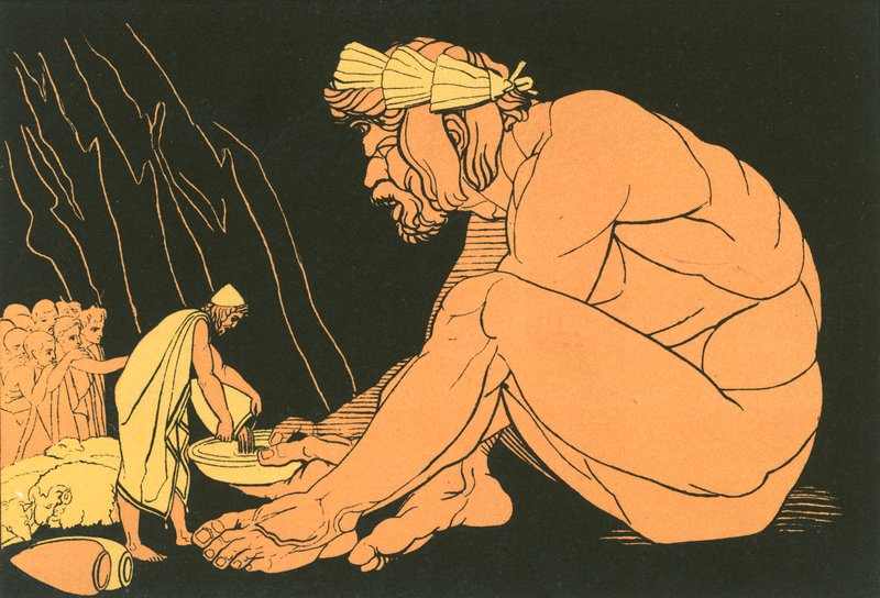 Ulysse offrant du vin à Polyphème - John Flaxman