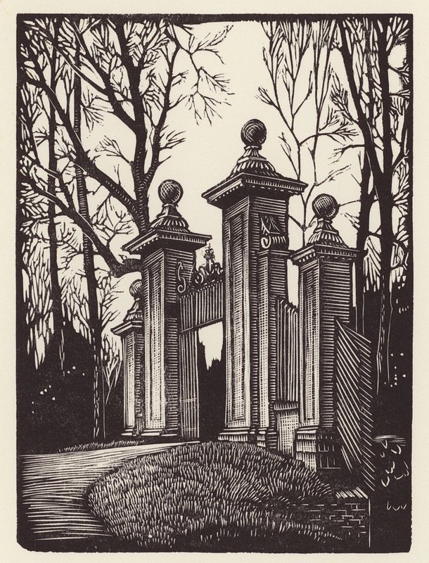 Cambridge : Clare Gates (gravure sur bois) - John Frederick Greenwood
