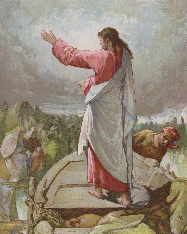 Jésus prêchant depuis le bateau - John Lawson