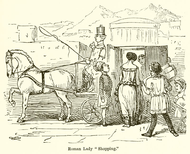 Dame romaine faisant des courses - John Leech