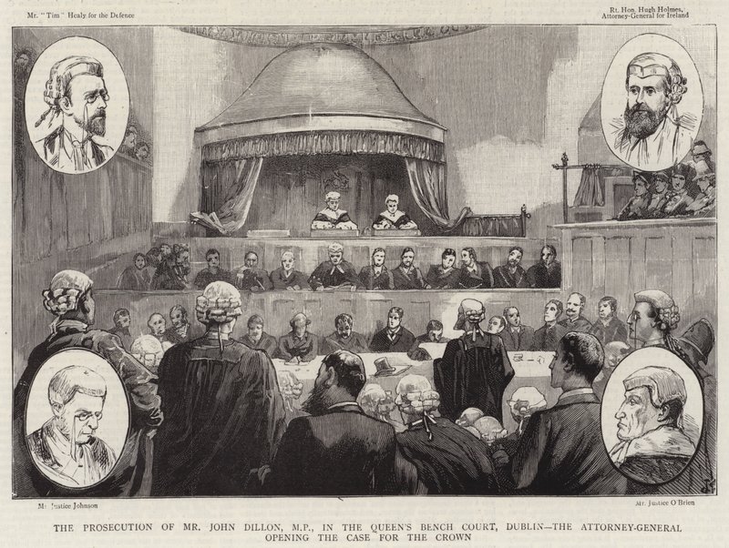 La poursuite de M. John Dillon, MP, à la Cour de la Reine, Dublin, le procureur général ouvrant le dossier pour la Couronne - Joseph Finnemore