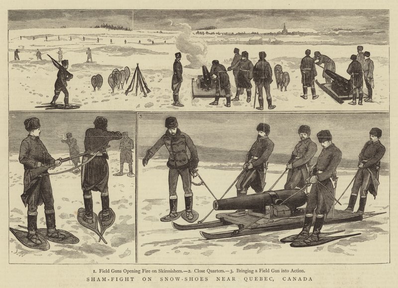 Simulacre de combat sur des raquettes près de Québec, Canada - Joseph Nash
