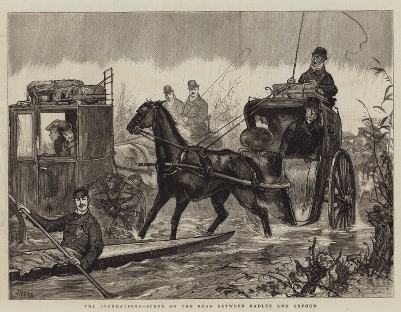 Les Inondations, scène sur la route entre Radley et Oxford - Joseph Nash