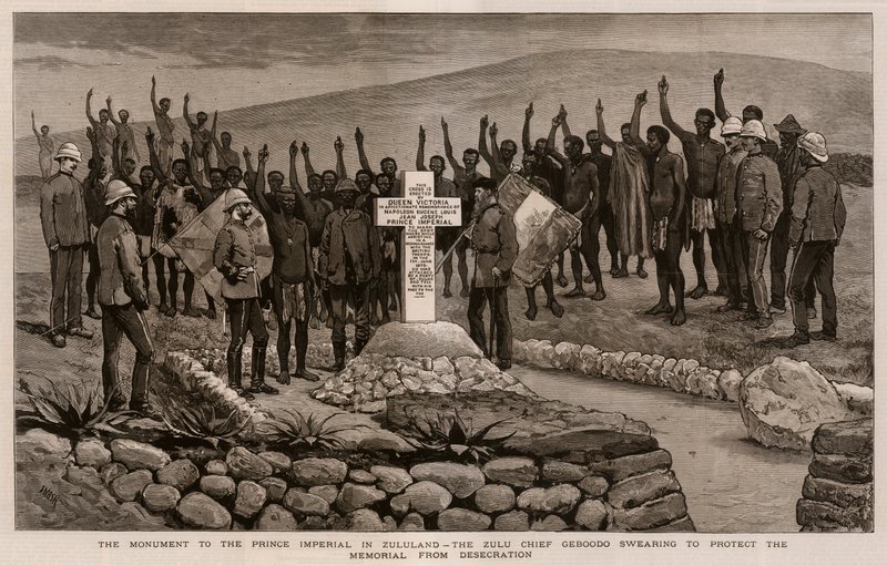 Le Monument au Prince Impérial au Zululand, le Chef Zoulou Geboodo jurant de Protéger le Mémorial contre la Profanation - Joseph Nash