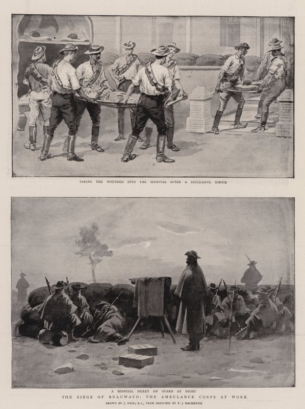 Le Siège de Bulawayo, le Corps des ambulances au travail - Joseph Nash
