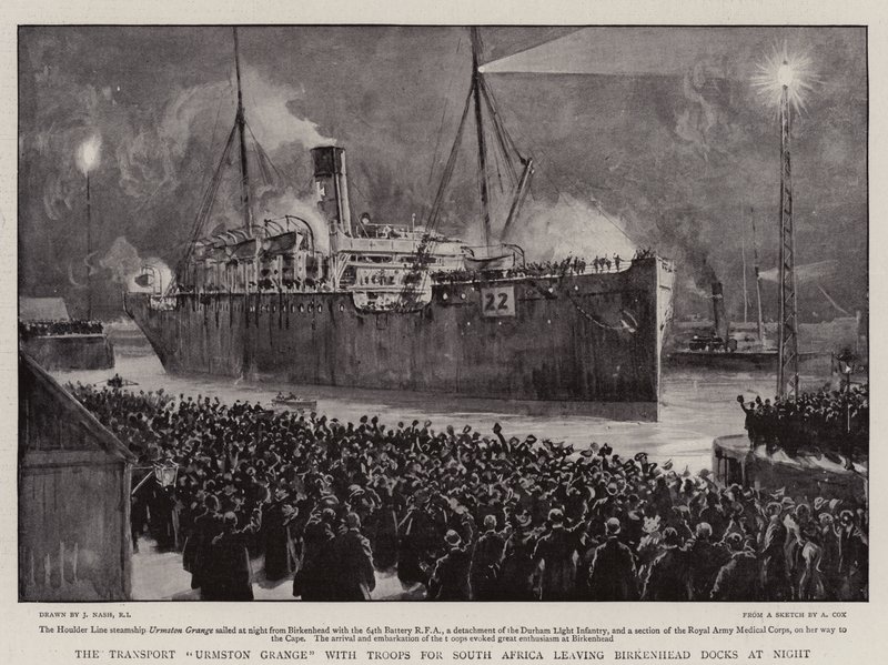 Le Transport Urmston Grange avec des troupes pour l