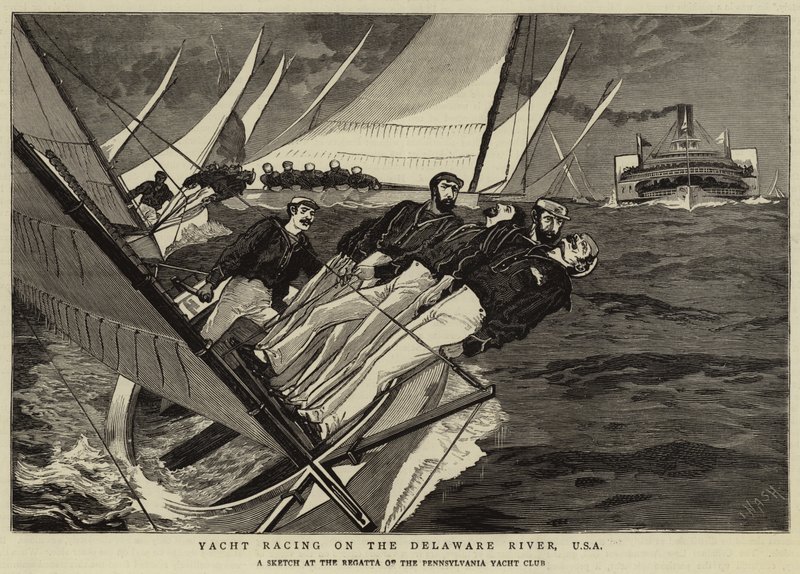 Course de yachts sur la rivière Delaware, USA - Joseph Nash