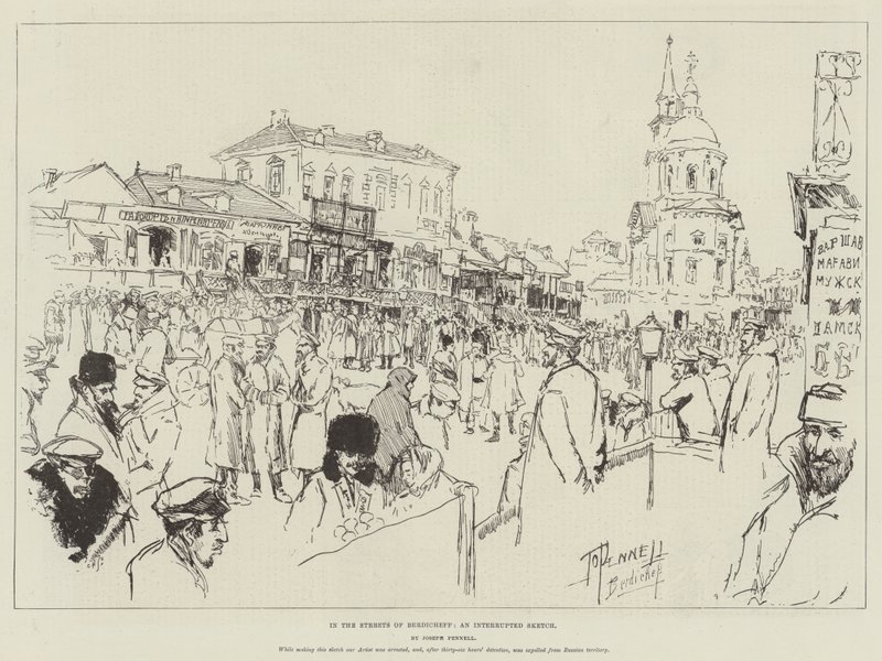 Dans les Rues de Berdicheff, un Croquis Interrompu - Joseph Pennell