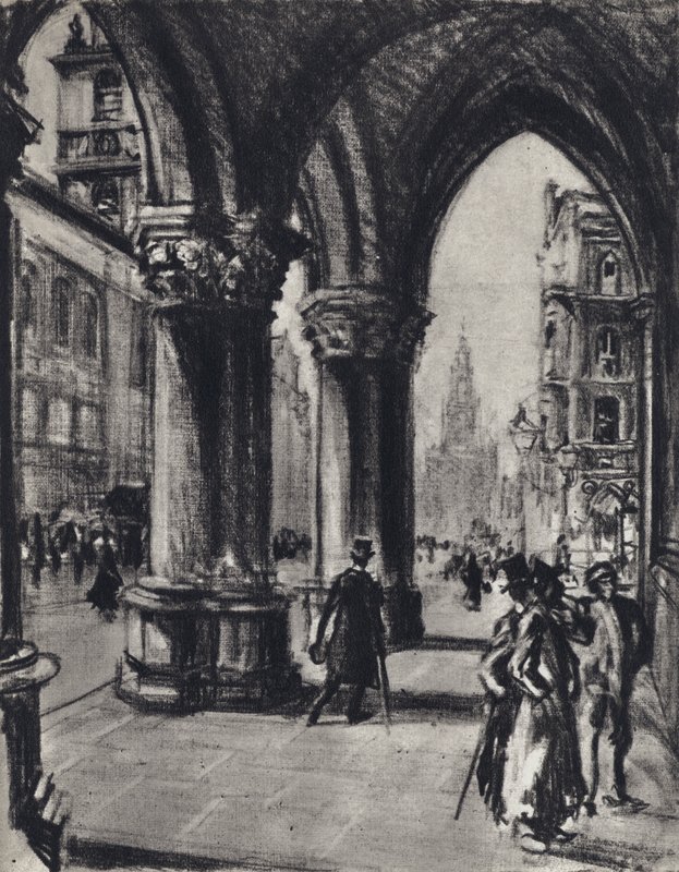 Strand, depuis les Law Courts - Joseph (after) Pennell