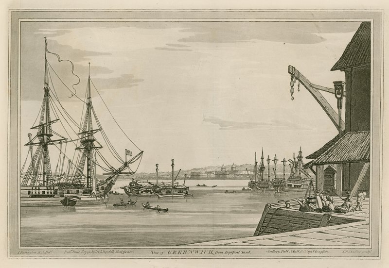Vue de Greenwich depuis le chantier naval de Deptford - Joseph Farington
