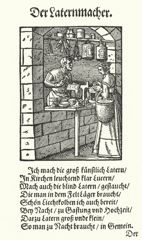 Le fabricant de lanternes (gravure) - Jost (after) Amman