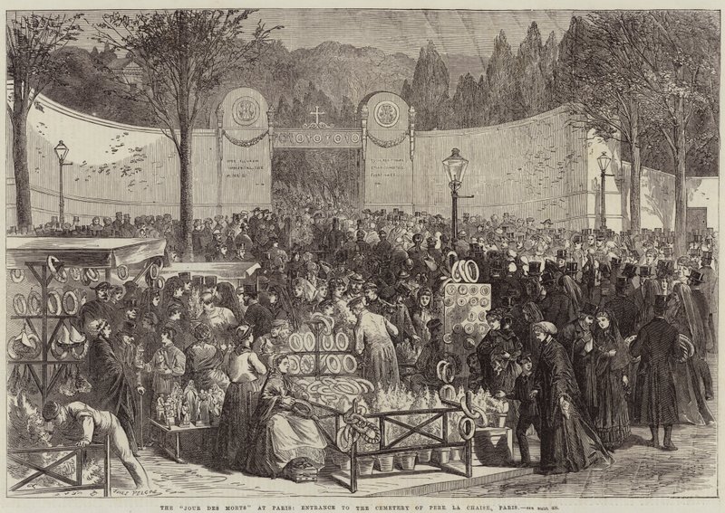 Le Jour des Morts à Paris, Entrée du Cimetière du Père Lachaise, Paris - Jules Pelcoq