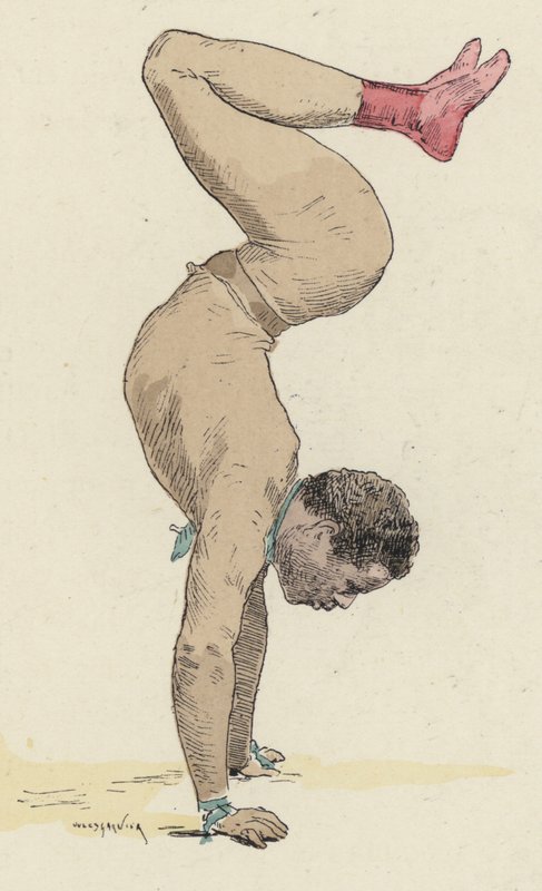 Gymnaste de cirque faisant un poirier - Jules Arsene Garnier