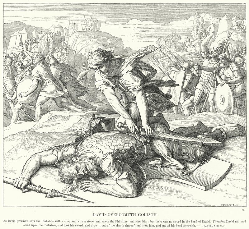 David triomphe de Goliath - Julius Schnorr von Carolsfeld