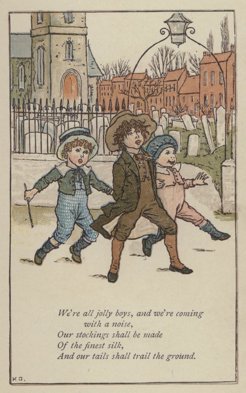 Nous sommes tous des garçons joyeux (lithographie en couleur) - Kate (after) Greenaway
