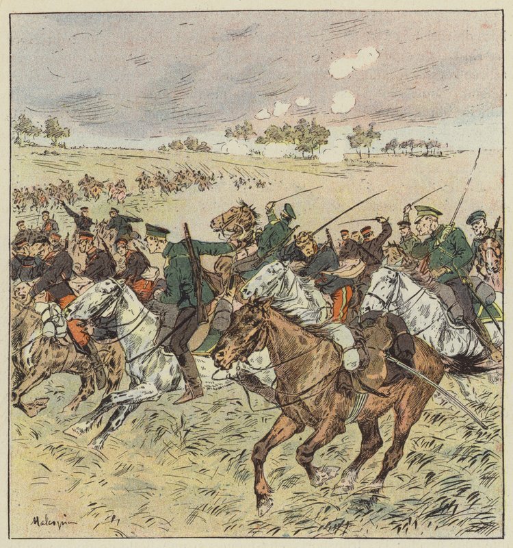 Combat de cavalerie à Oua-Fan-Gou - L. Malespine