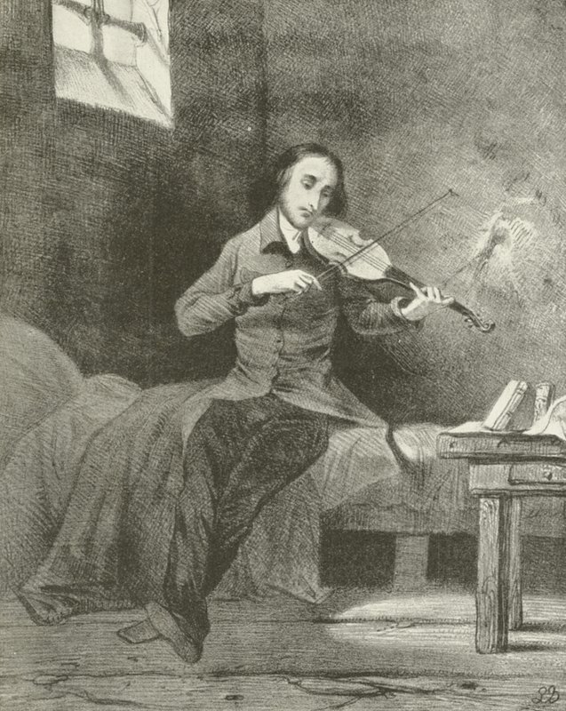 Paganini en Prison (gravure) - Louis Boulanger