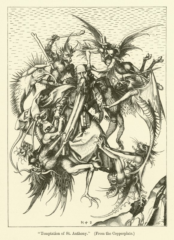 La tentation de Saint Antoine - Martin (after) Schongauer
