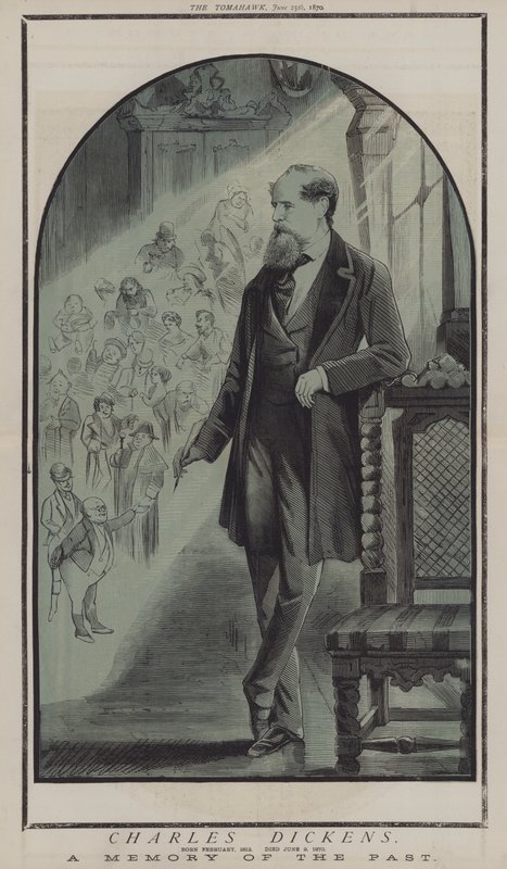 Charles Dickens (lithographie en couleur) - Matthew