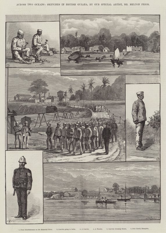 À travers deux océans, croquis en Guyane britannique - Melton Prior