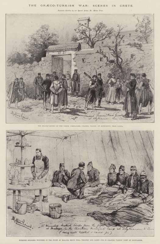 La guerre gréco-turque, scènes en Crète - Melton Prior