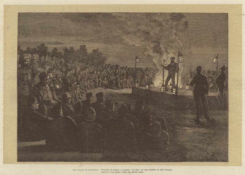 Le secours de Khartoum, concert à Korti, un marin en mer dans le désert du Soudan - Melton Prior
