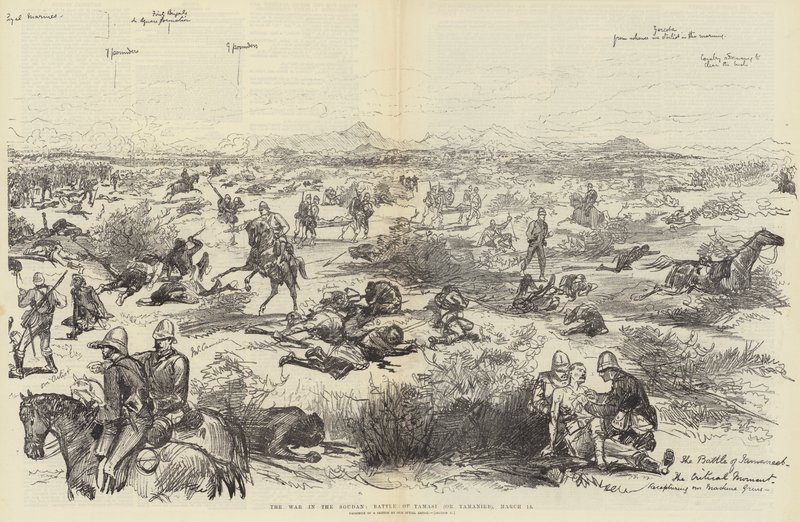 La guerre au Soudan, bataille de Tamasi (ou Tamanieb), 13 mars - Melton Prior