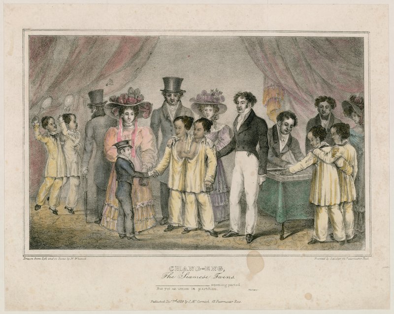 Chang-Eng, les jumeaux siamois, 1829 - Nathaniel Whittock