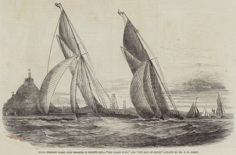Régate du Royal Western Yacht Club, dans la baie de Mount, Le Grand Turc et Le Lys de Devon - Nicholas Matthews Condy