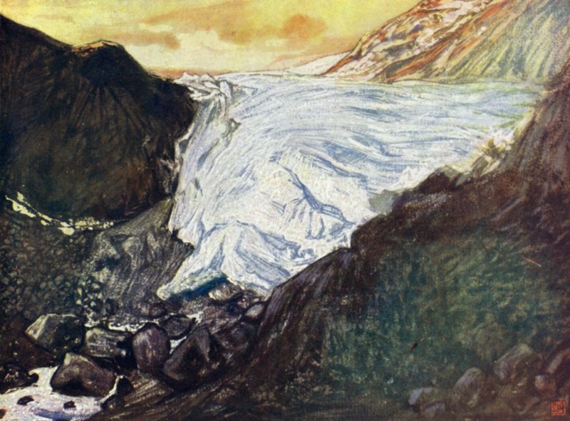 Norvège : Buerbrae, Odde Hardanger (lithographie en couleur) - Nico Jungman