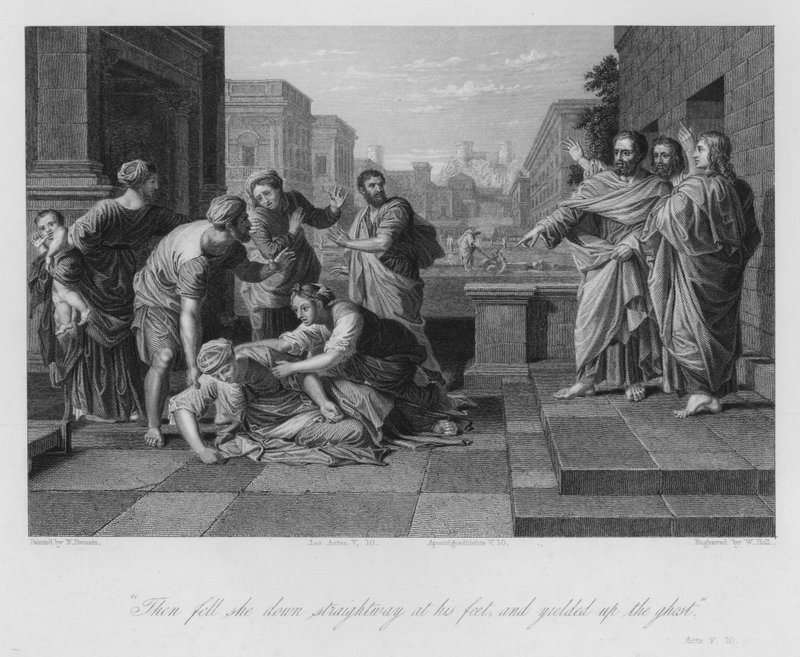 La Mort de Saphira, Actes V - Nicolas (after) Poussin