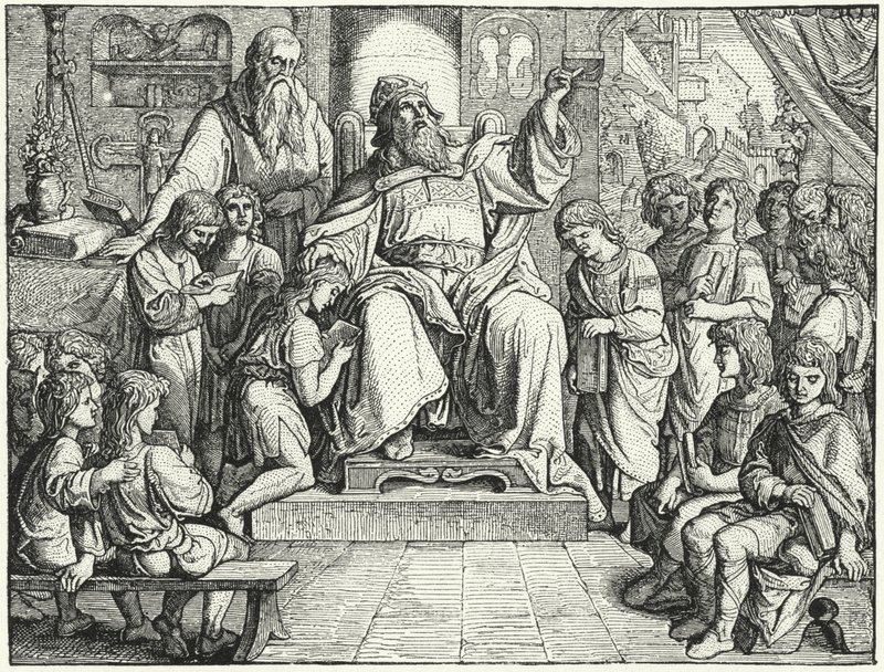 Charlemagne enseignant des enfants à sa cour - Oskar Pletsch