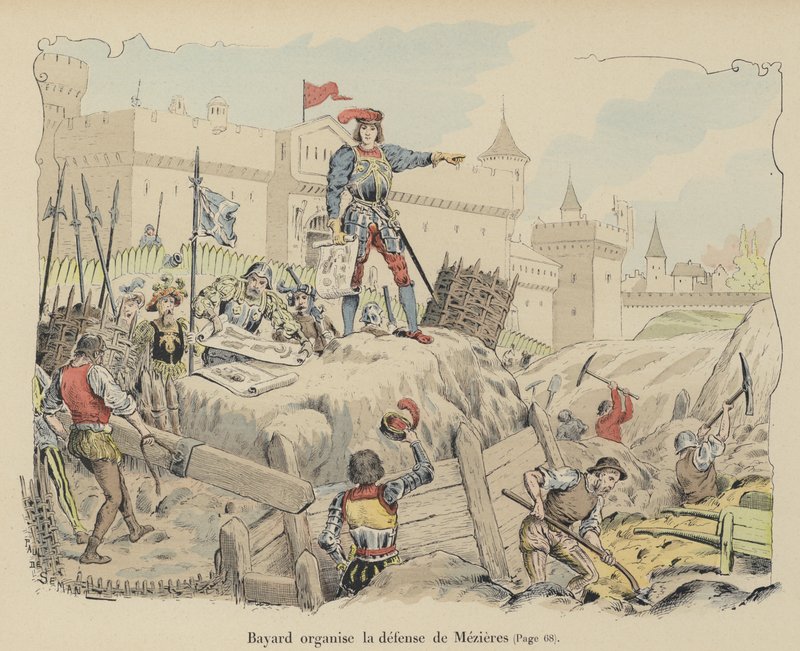 Le Chevalier de Bayard organisant les défenses françaises au siège de Mézières, France, 1521 - Paul de Semant